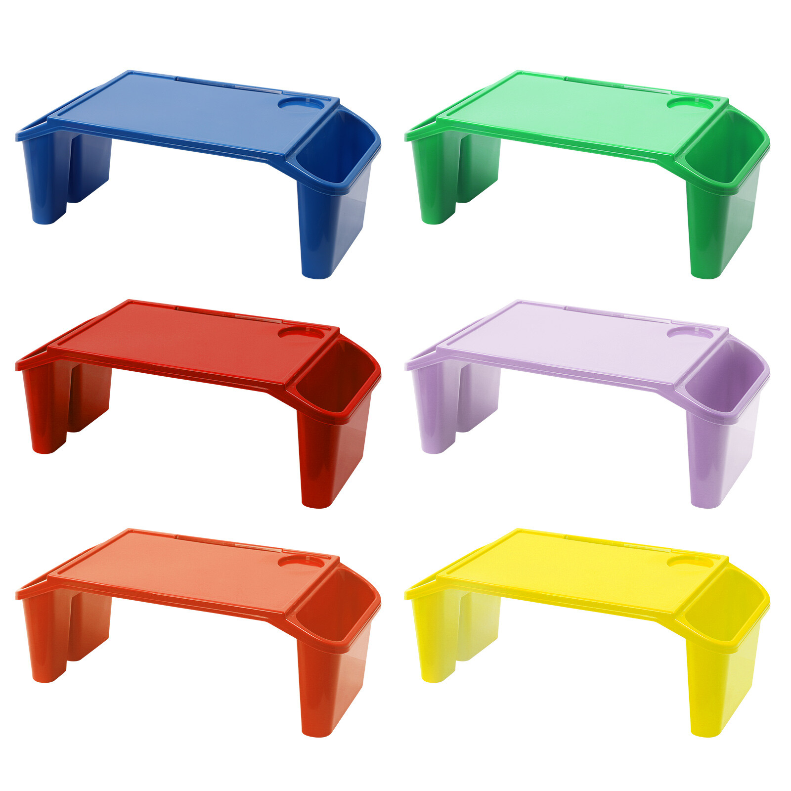 6 Pcs Kids Lap Desk Rectangular Desk Tray for Writing Eating Game Classroom