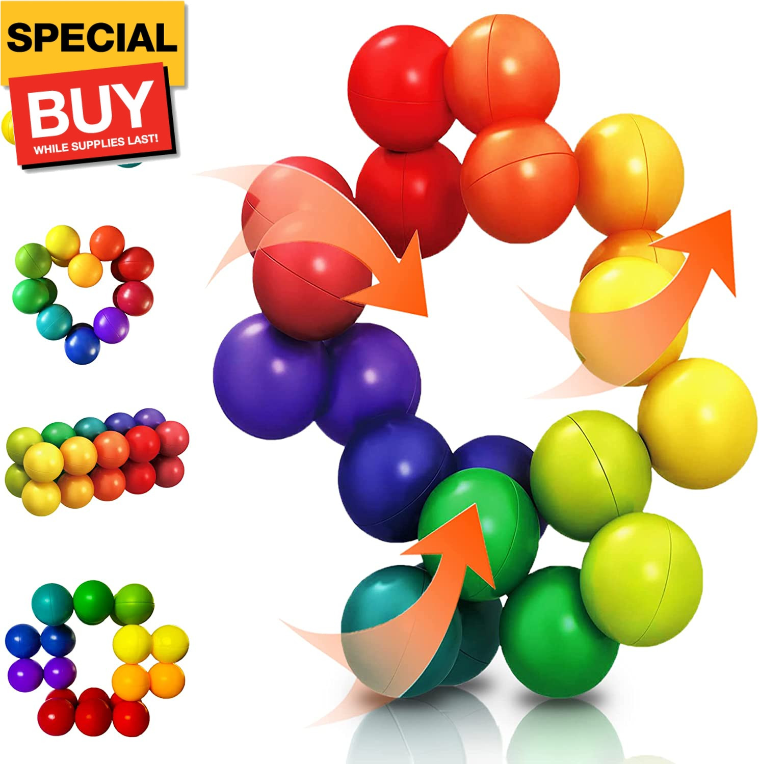 Sensory Toys for Kids Toddler Boy, Autism Figette Ball Autistic ADHD Cool Desk T