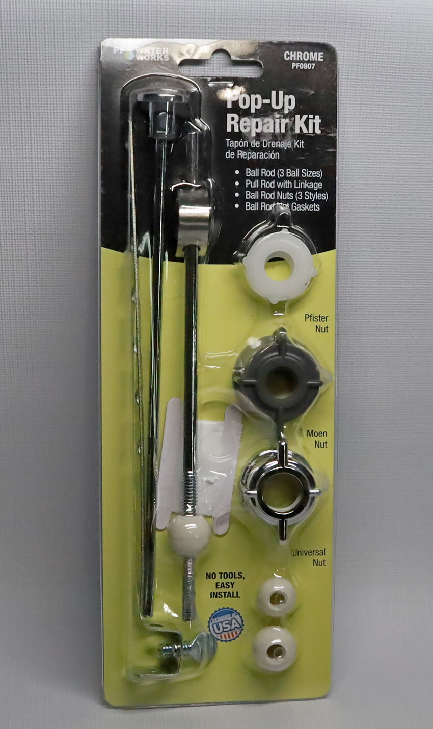 PF WaterWorks PF0907 Pop-Up Drain Repair Kit Threaded Adjustable Chrome