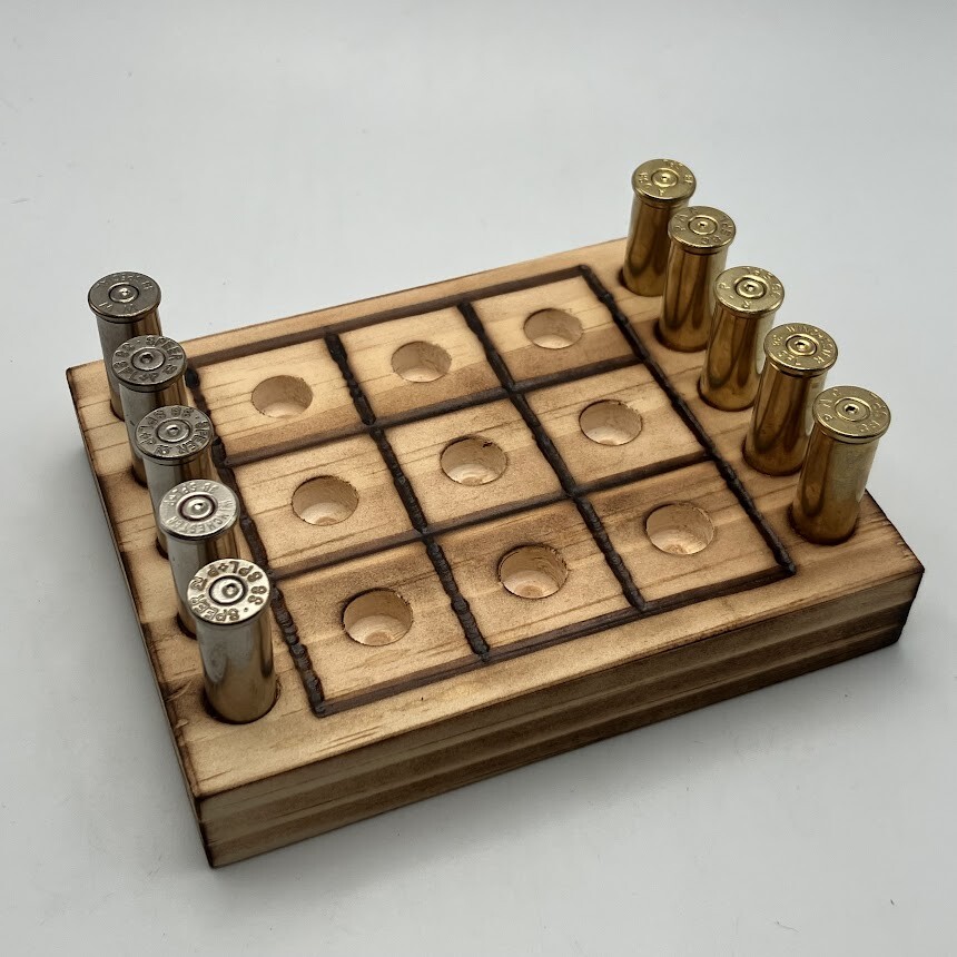 Tic Tac Toe Bullet Casing Board, Man Cave, Bar Teaser