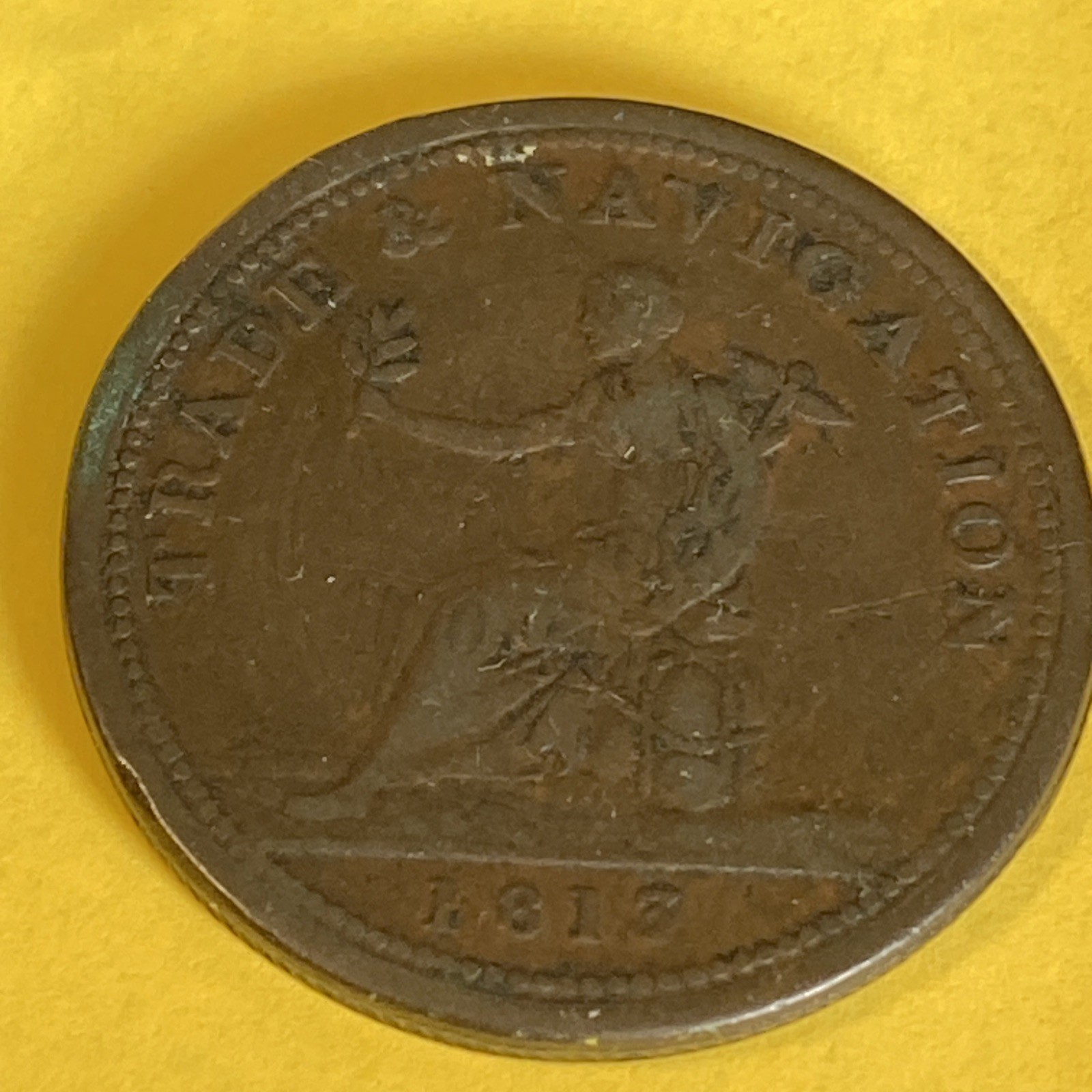 Canada 1813 Trade & Navigation Penny token VF NS-20A2 RARE