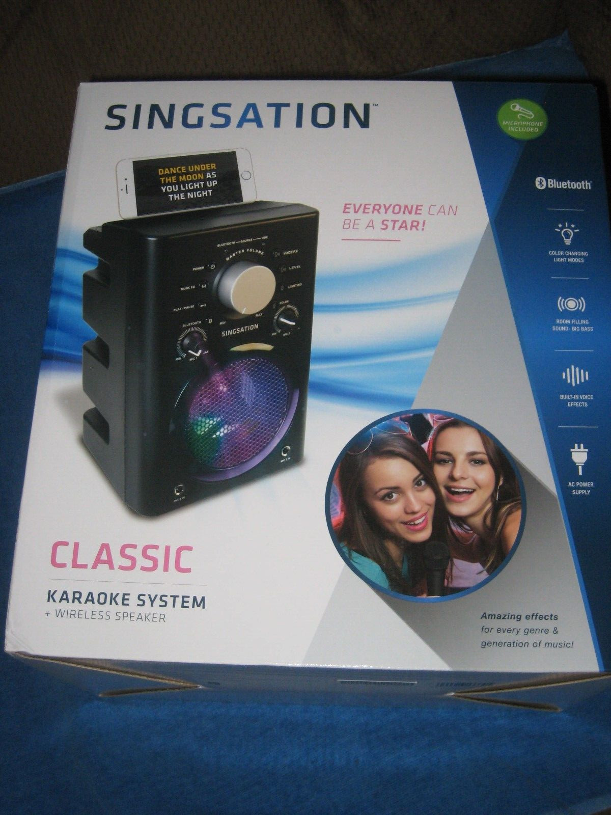 Singsation SPKA30R Wireless Bluetooth Karaoke Machine w/ Mic, New!