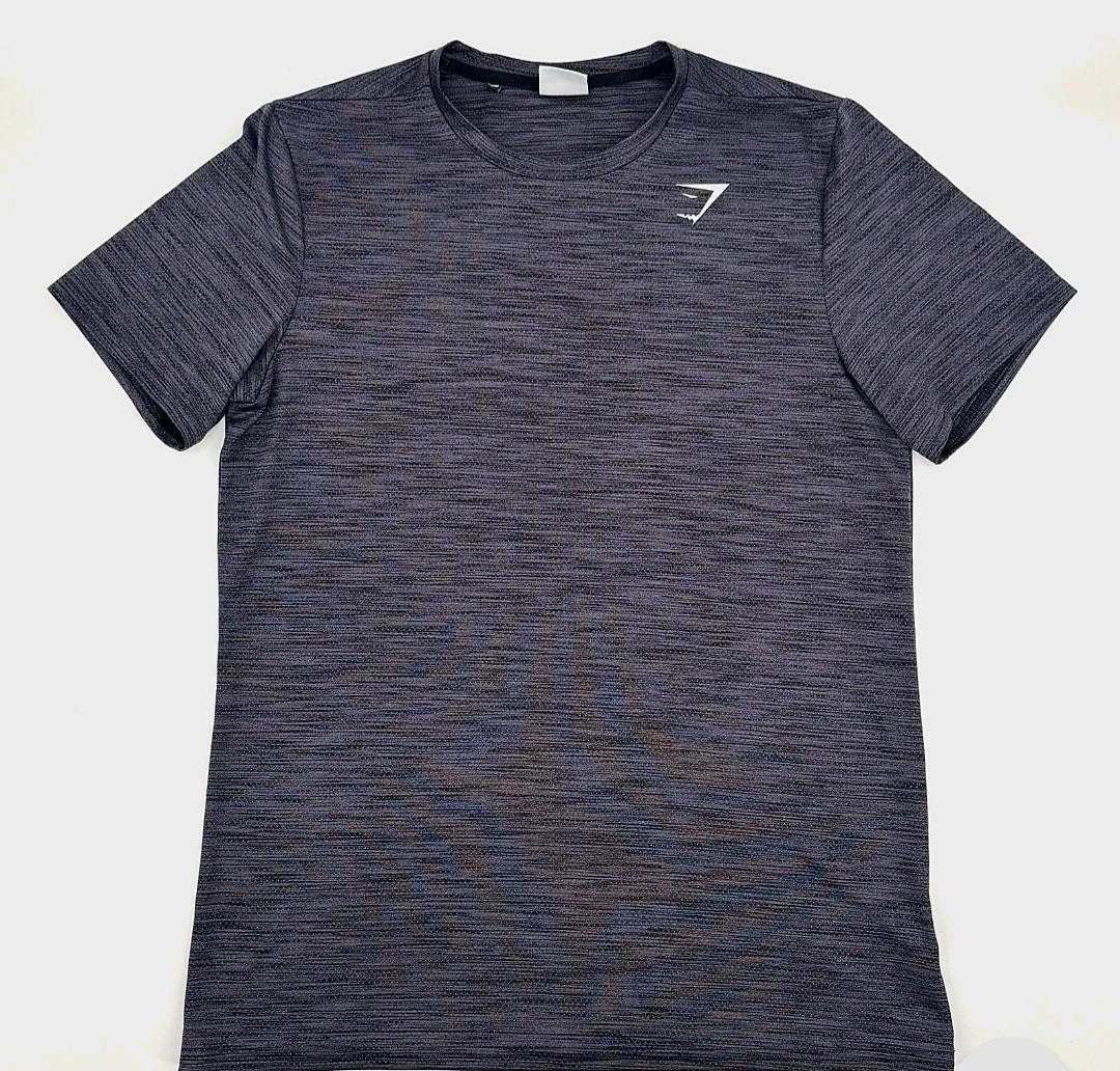 Gymshark Men's Gray Lightweight Crew Neck T-Shirt Logo Short Sleeve Activewear