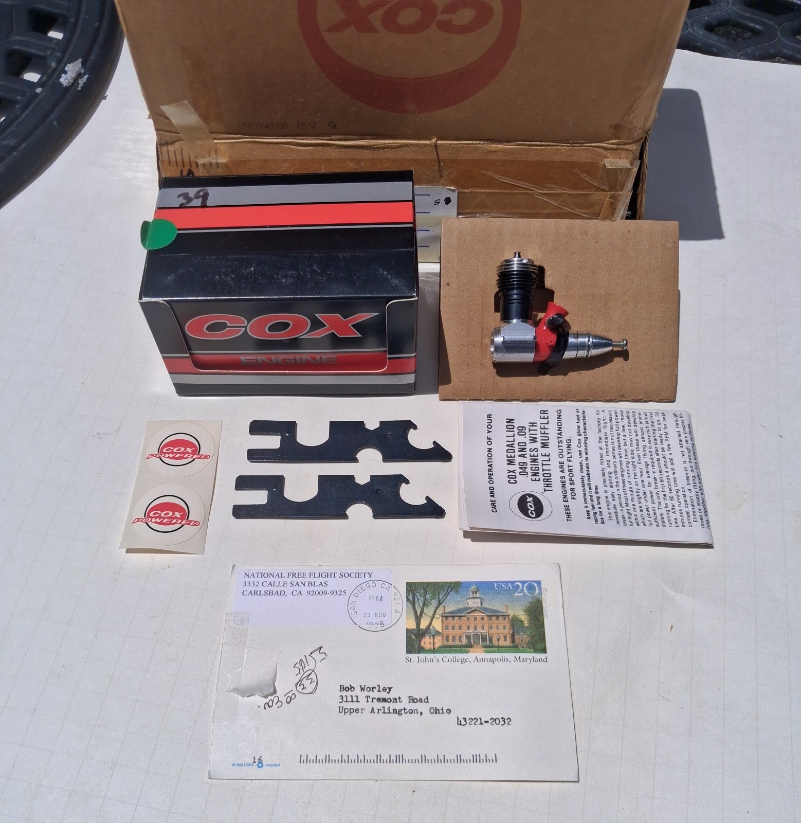 New Cox .051 Medallion NFFS Engine #39 - Rare - Only 258 Produced - 051 Motor