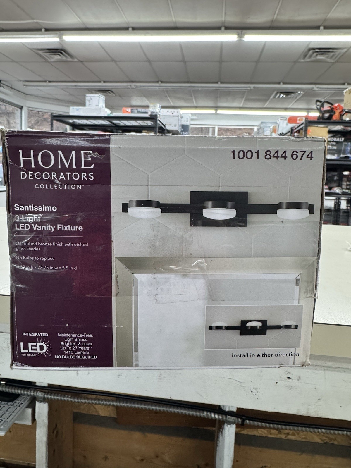 Home Decorators Santissimo 3-Light Oil Rubbed Bronze LED Vanity Light