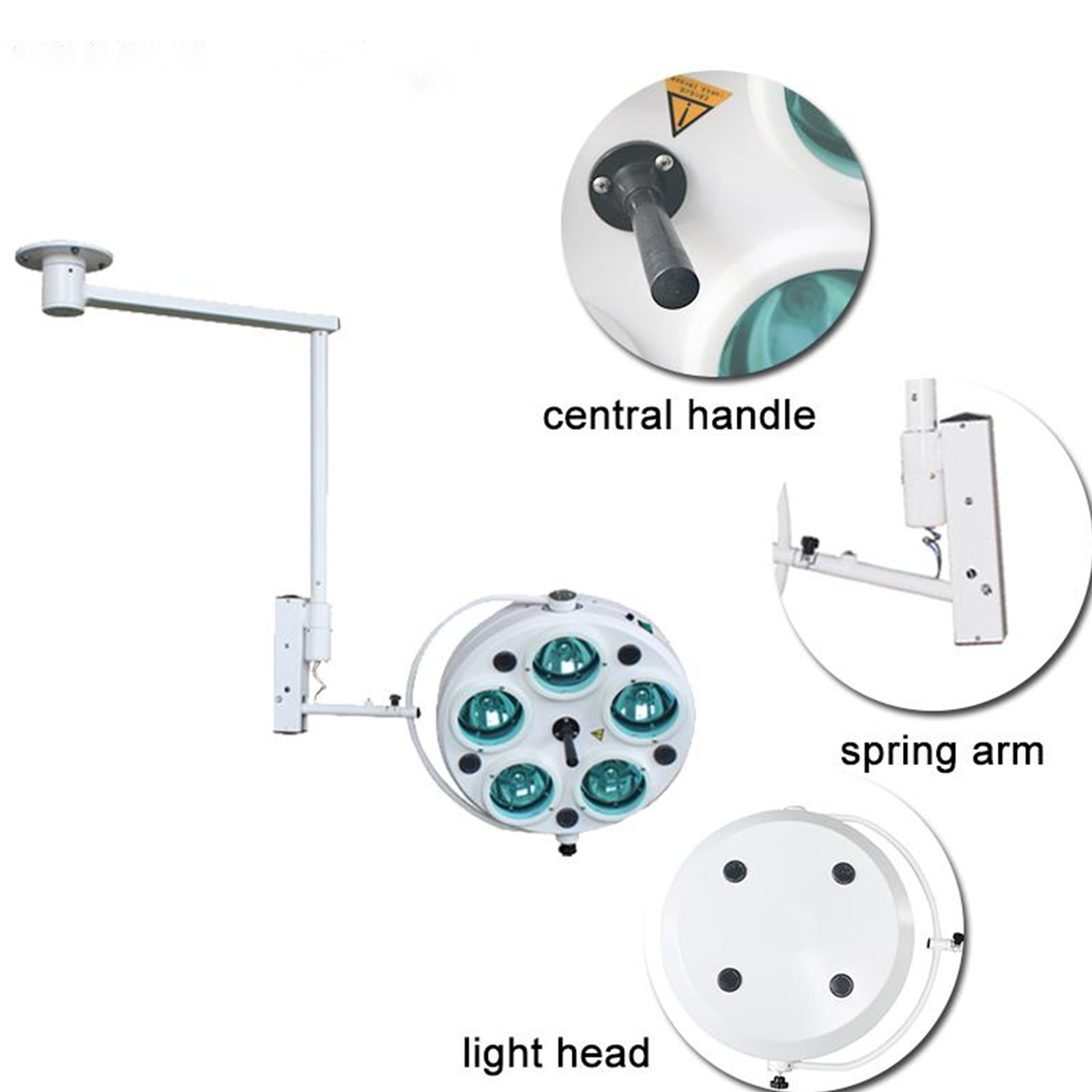 Ceiling Mounted Dental Shadowless Operating Lamp Exam Light Halogen Bulbs FK-5