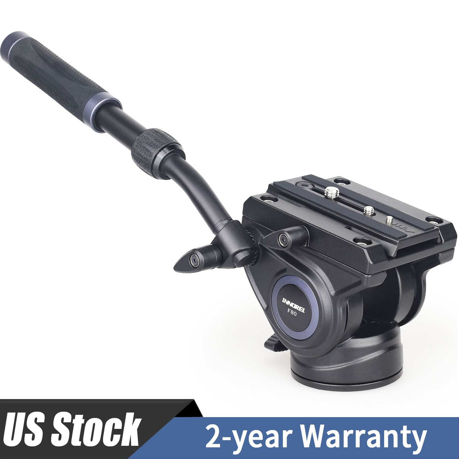 INNOREL Pro Heavy Duty Video Tripod Fluid Head F60/F80 for Manfrotto Q.R. Plate