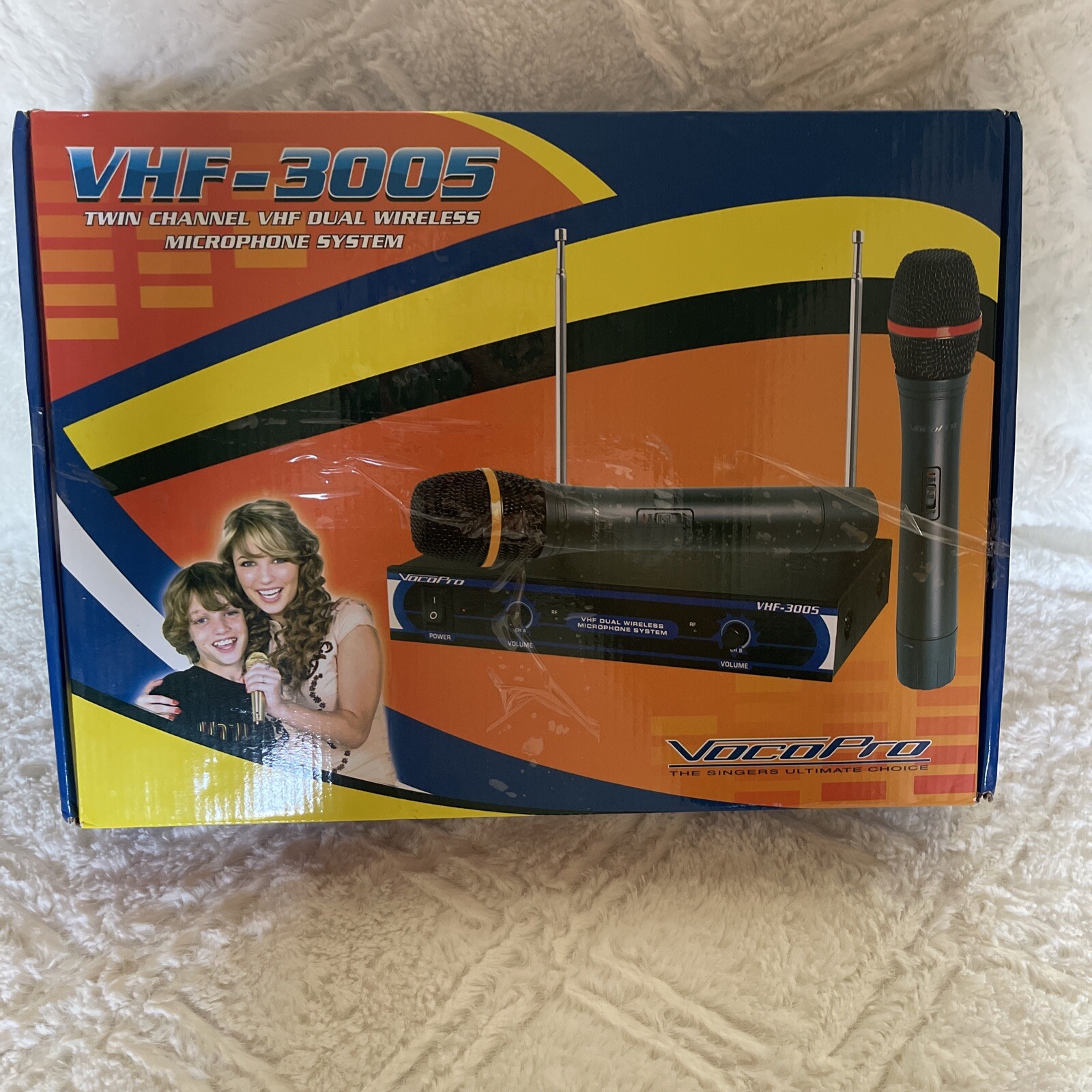 Voice pro VHF-3005 Twin Channel Vhf Dual Wireless Microphone System,New