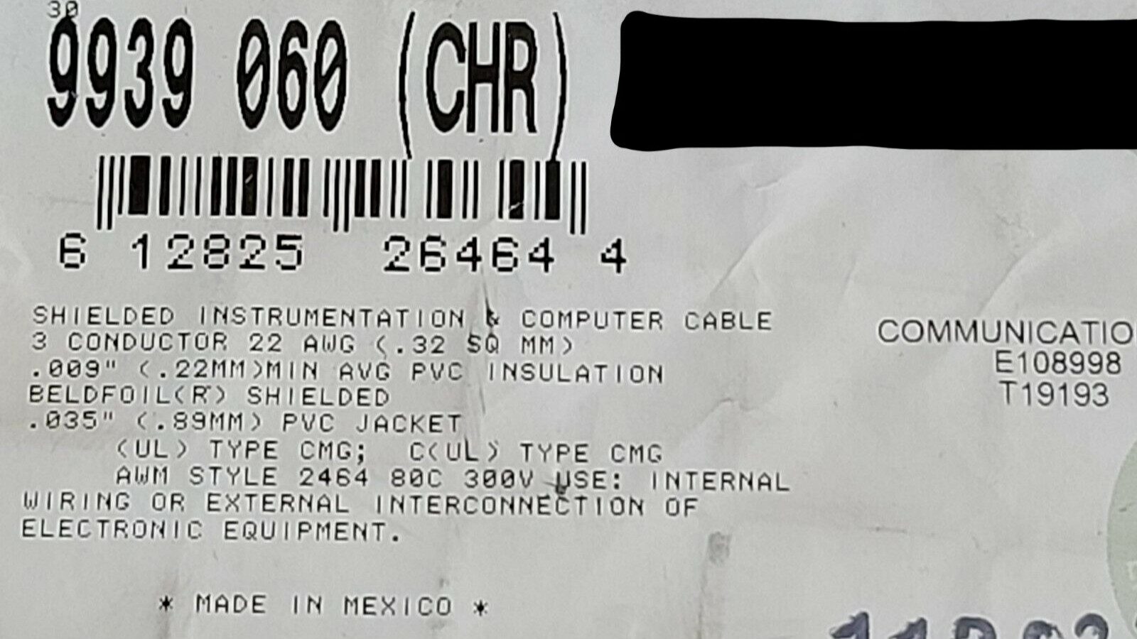 Belden 9939 22/3C Multi-Shielded EIA RS-232 Control/Instrumentation Cable /10ft