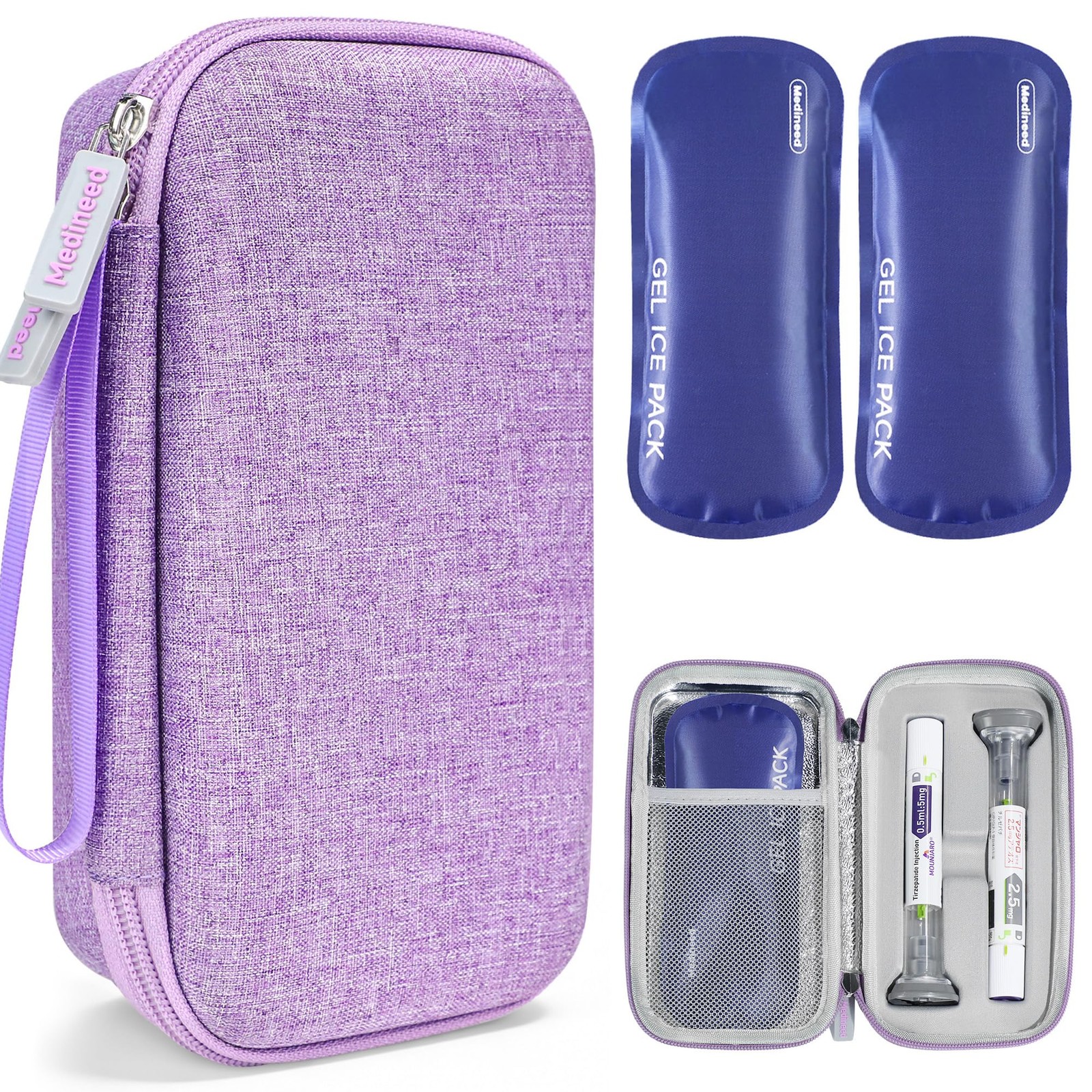 Portable Insulated Cooler Travel Case Fits 2 Zepbound or Mounjaro Injector Pe...
