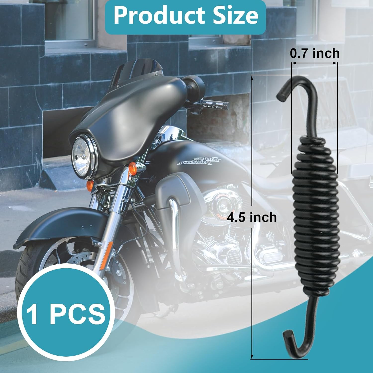 1 Pack Kickstand Spring, High-Carbon Steel Motorcycle Kickstand Spring for Harle