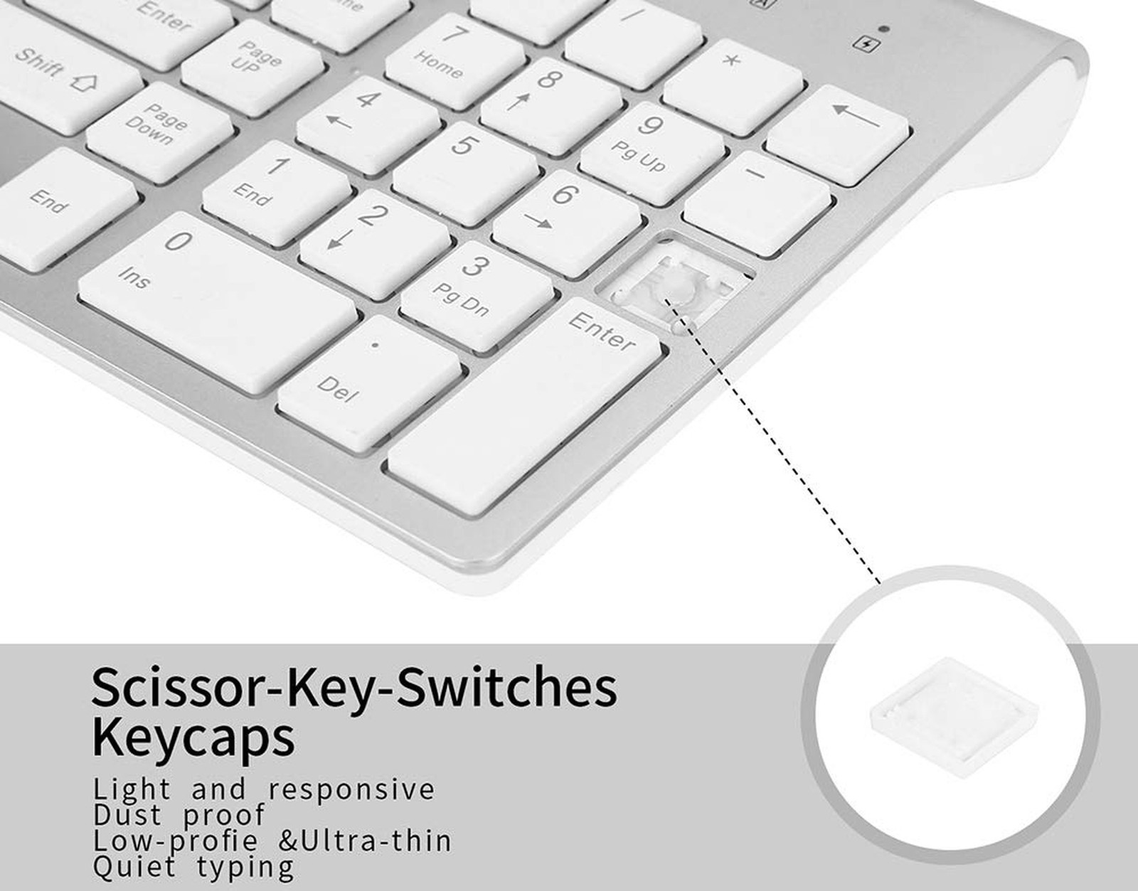 Wireless Keyboard and Mouse Combo with USB C & USB A Receiver-Full Size Type ...