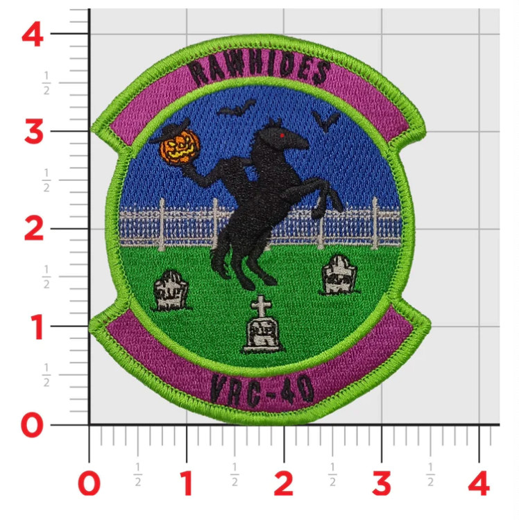 NAVY VRC-40 RAWHIDES HALLOWEEN EMBROIDERED HOOK & LOOP PATCH