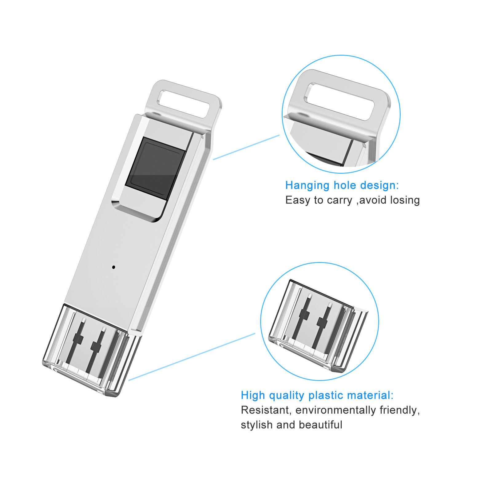 32GB 64GB Fingerprint USB 3.0 Flash Drive Memory Encryption Security Recognition