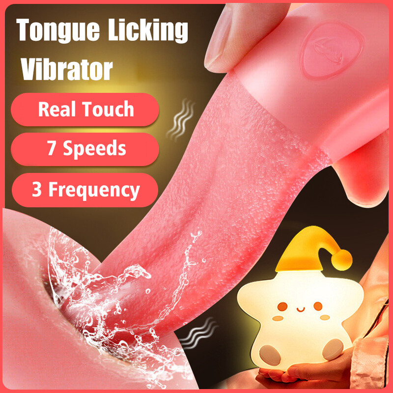 Licking-Tongue Vibrator-10 Modes-Clit-Nipple-Heating-Massager-Toy-use Lubricant