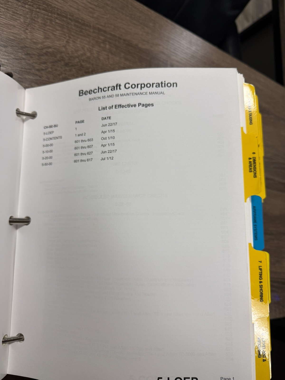 beechcraft baron 55/58 mainteance manual