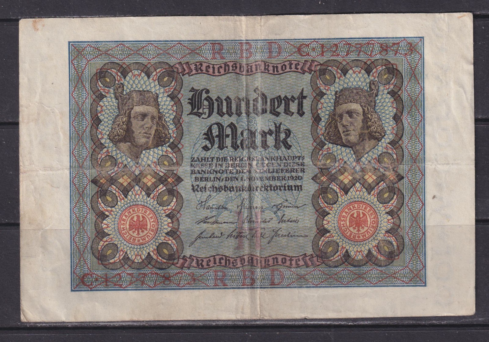 GERMANY - 1920 100 Mark Circulated Banknote (2)