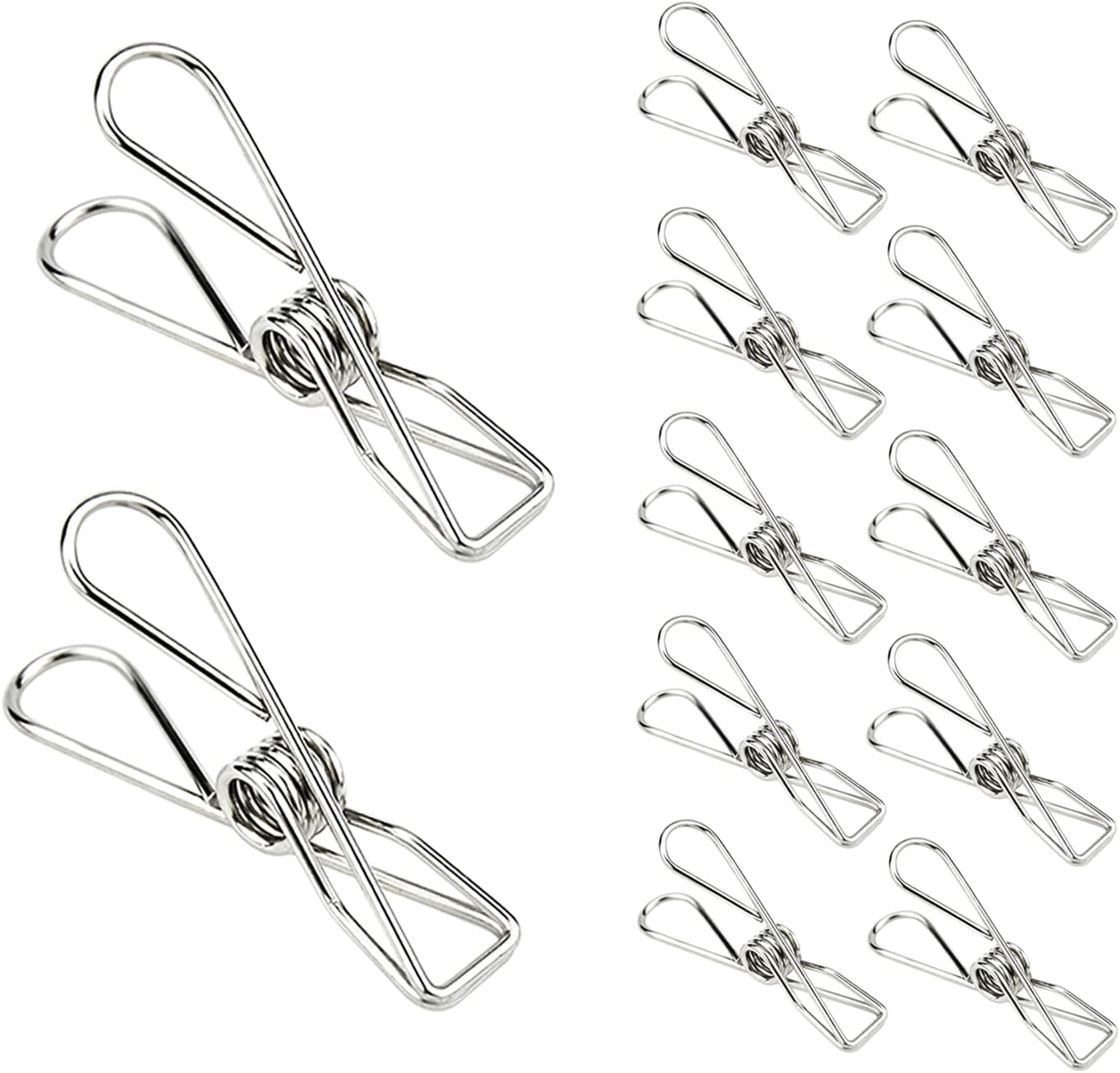 Laundry Clothes Pins Clips 50 Pack, Stainless Steel Heavy Duty Laundry Peg Metal