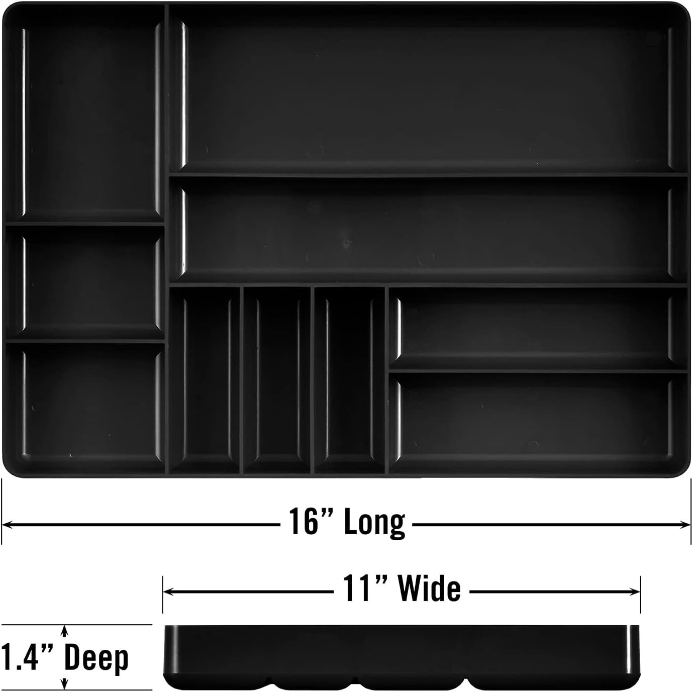 Ernst 10-Compartment Heavy-Duty Tool Organizer - Stackable & Low-Profile Design