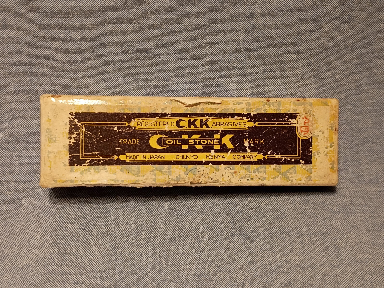 Vintage CKK Oil Stone No.3 100 x 25 x 12. Used in Original Box, made in Japan