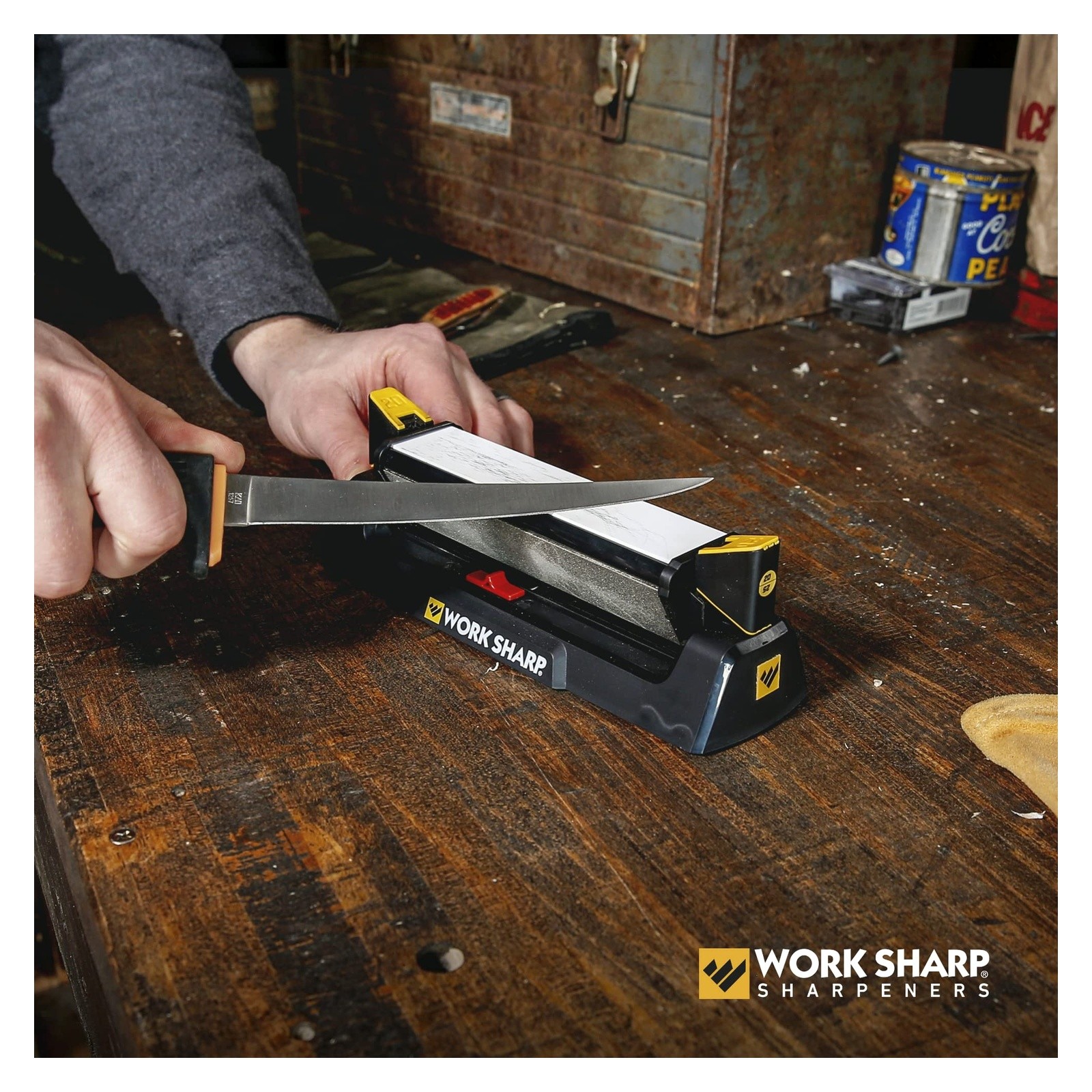 WORK SHARP Benchstone Knife Sharpener 3-Sided Manual Use