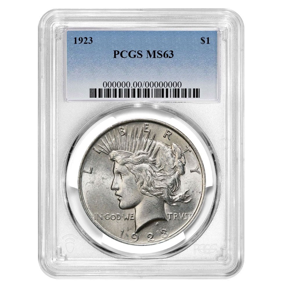 1923 $1 Peace Silver Dollar PCGS MS63