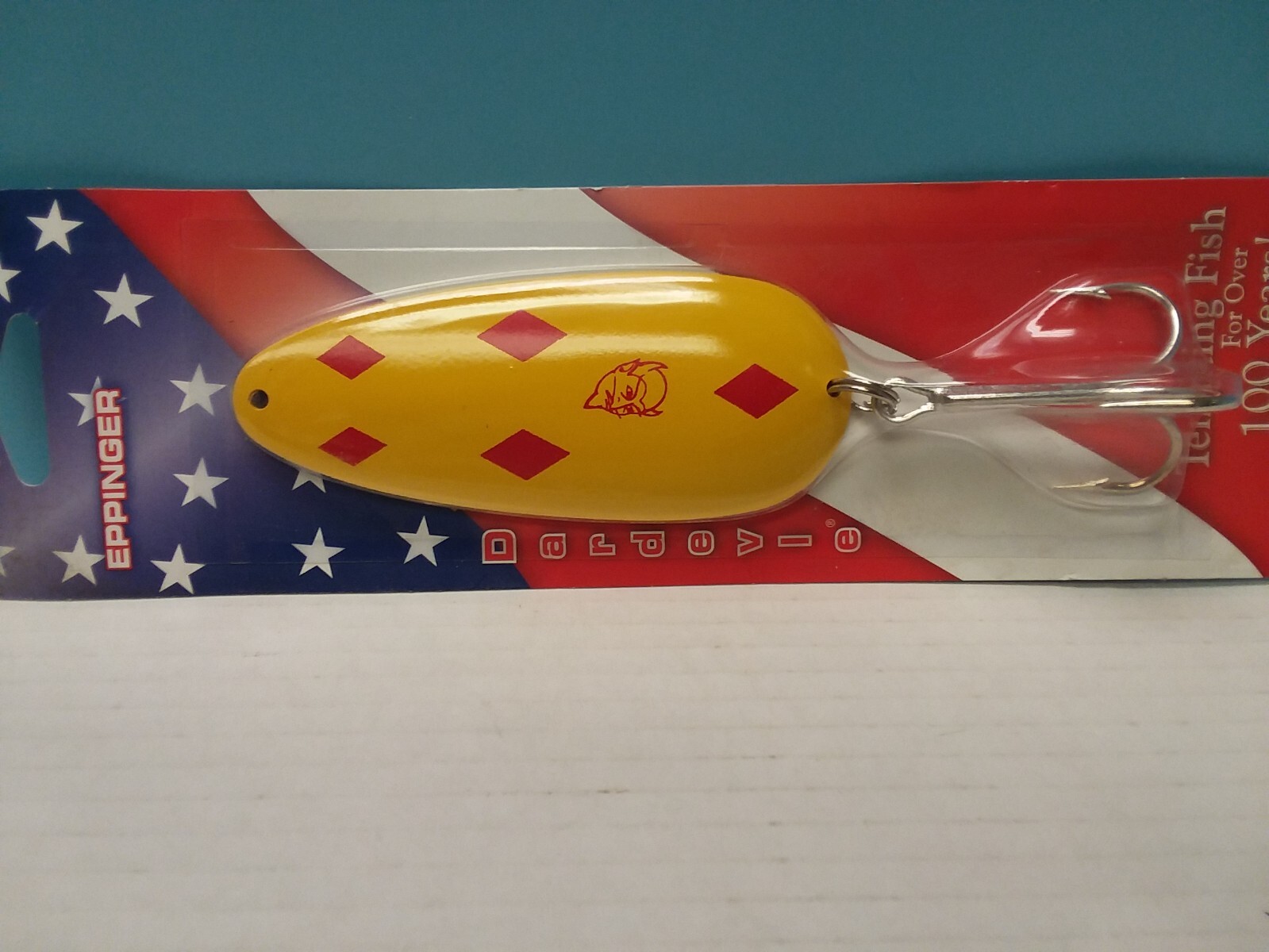 Eppinger Dardevle Huskie Jr. Spoon - 5 of Diamonds w/Brass Back-Pike/Muskie 2 oz