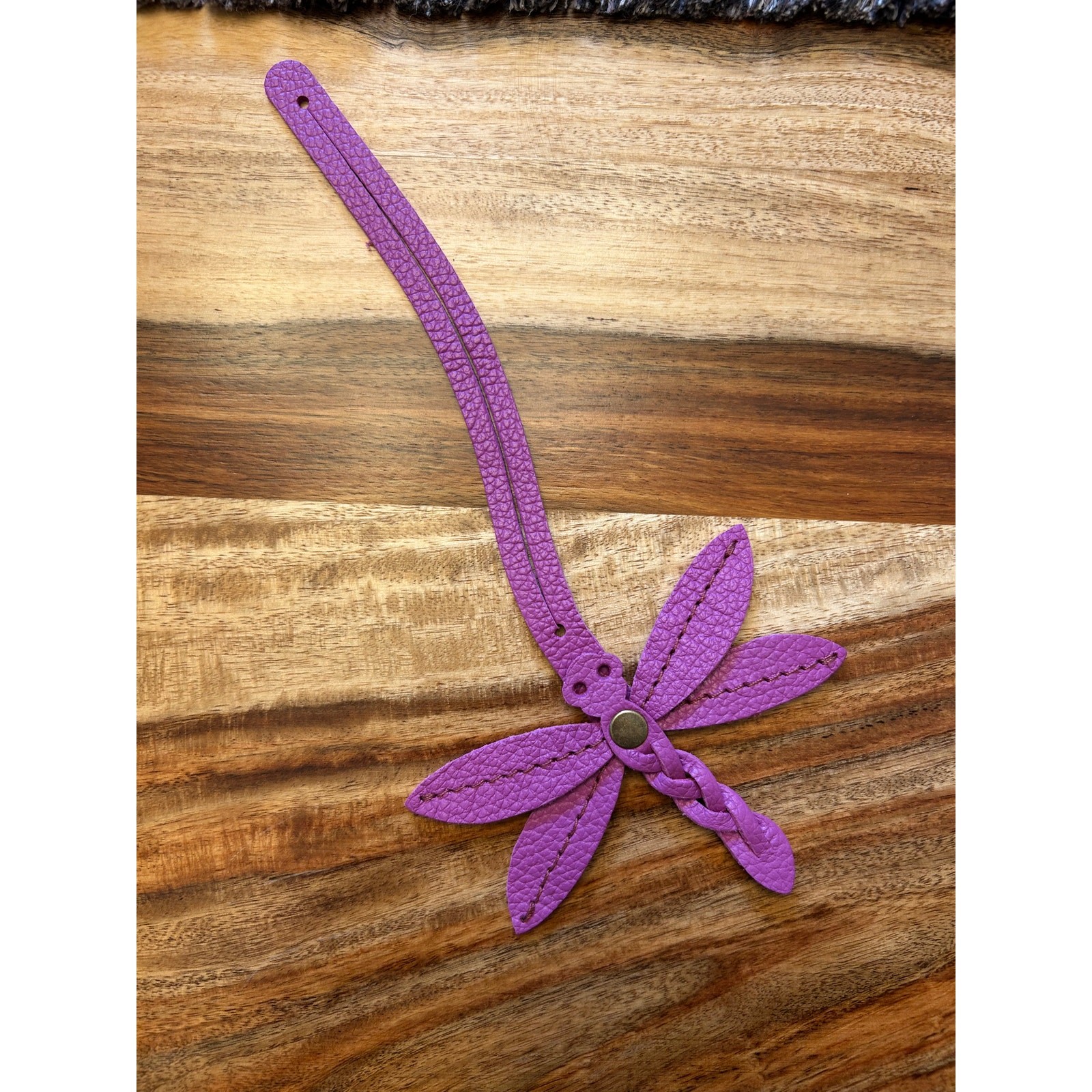 Portland Leather Dragonfly Charm CATTLEYA Purple Purse Charm FAST SHIP