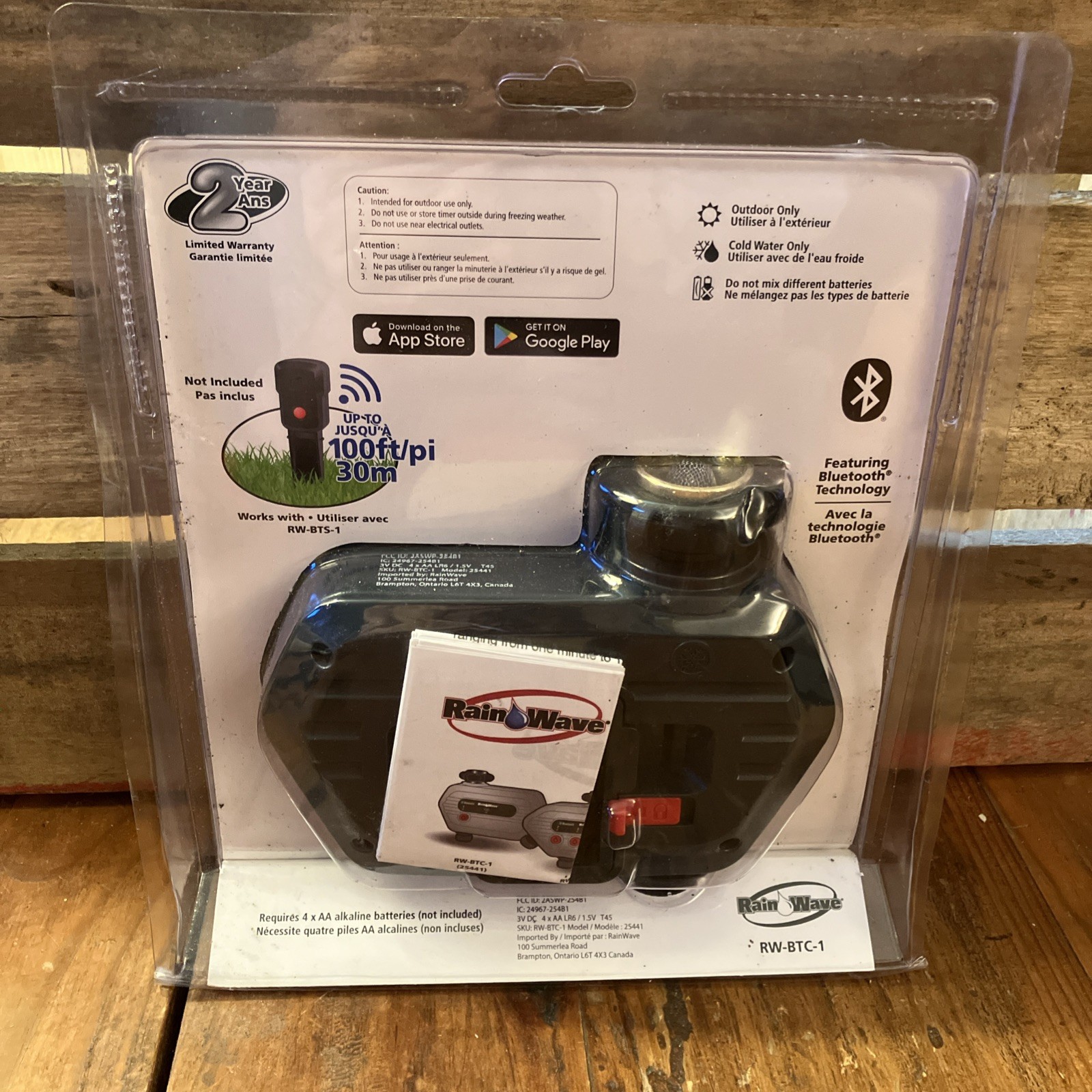 Rain Wave Single Zone Water Timer Bluetooth RW-BTC-1 - NEW