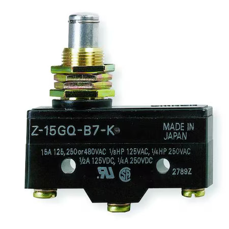 Omron Z-15Gq-B7-K Industrial Snap Action Switch, Panel Mount, Plunger Actuator,