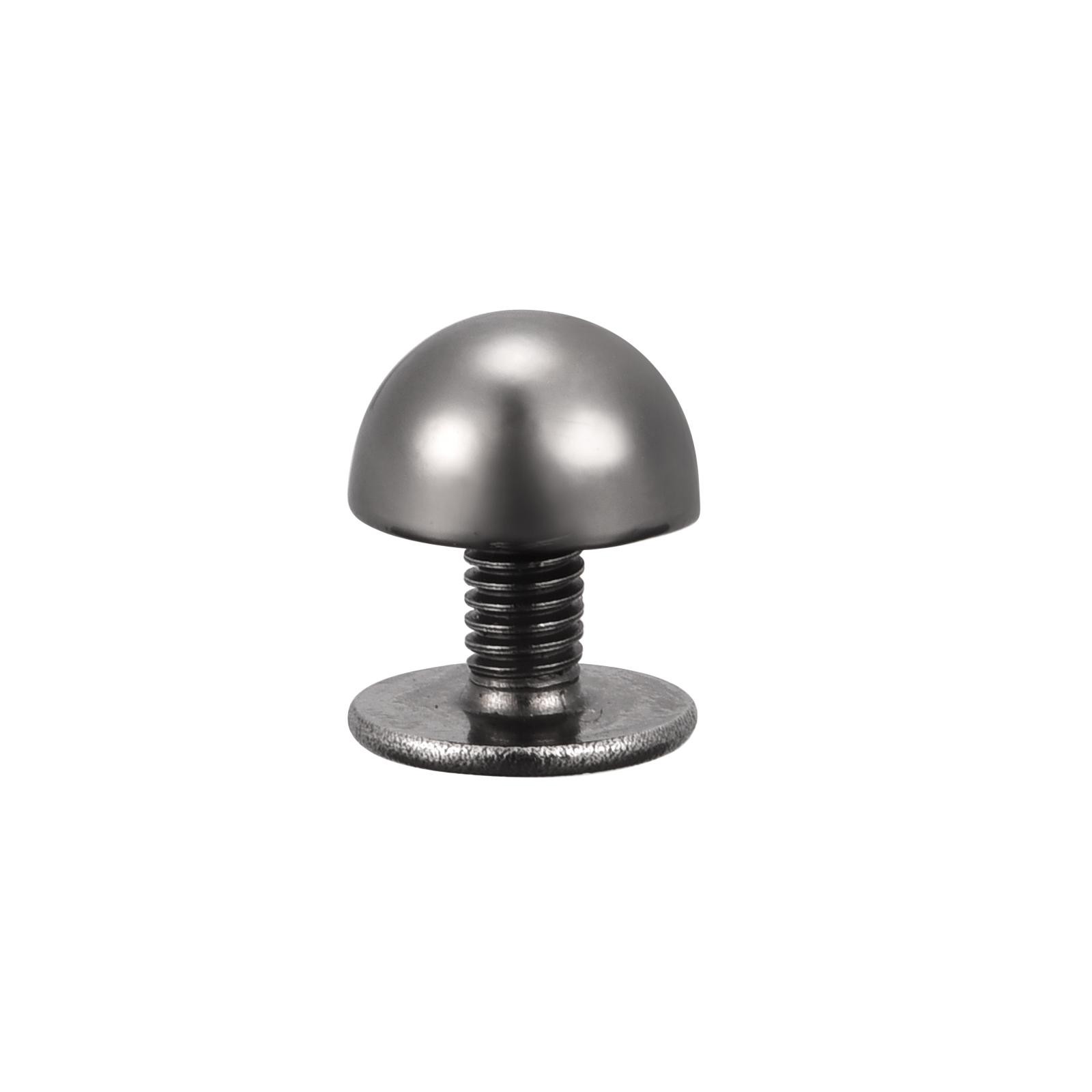 8x5mm Back Screw Rivets Solid Round Head Leather Studs Black 20 Sets