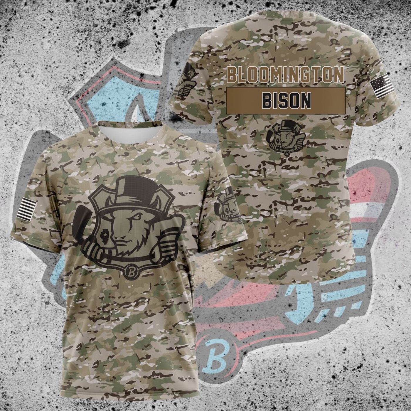Premium Bloomington Bison Camo Design 3D Sport Hockey For Father Day For Men