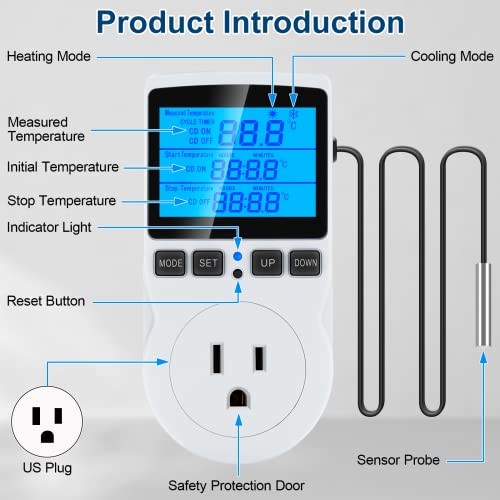 Digital Temperature Controller Thermostat Timer - Reptile Thermostat TC816