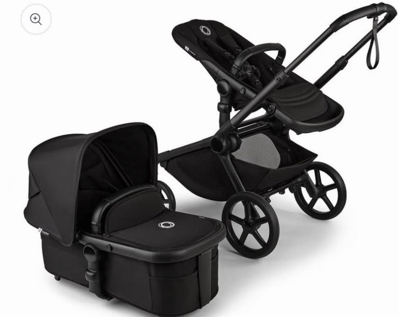 Bugaboo Kangaroo Complete  Stroller + Bassinet Bundle - Black / Midnight Black