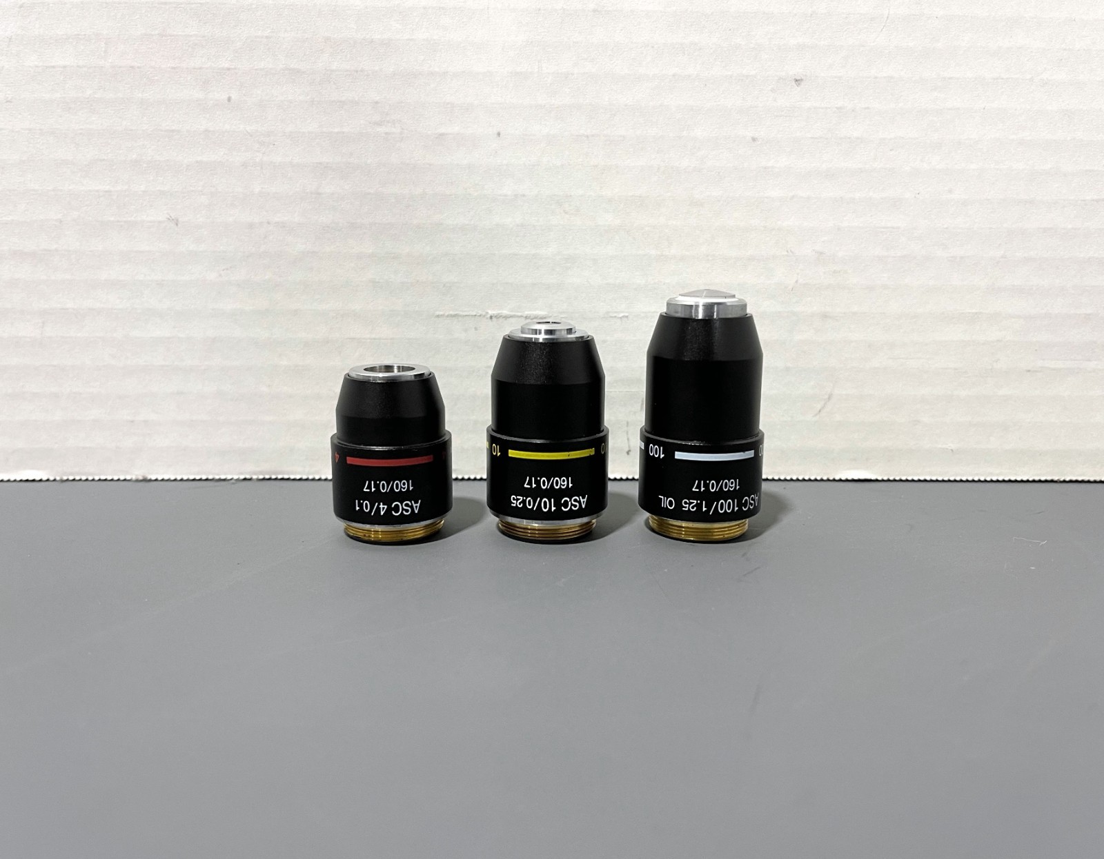 Mixed Lot of ASC 4/0.1 160/0/17 10/0.25 160/0.17 100/1.25 OIL 160/0.17 Objective