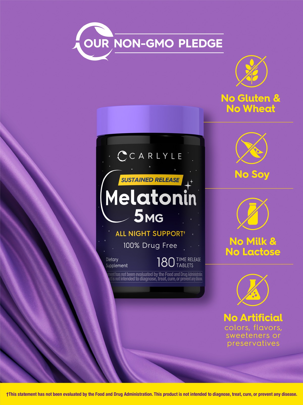 Melatonin 5mg | 180 Tablets | Sustained Release | by Carlyle