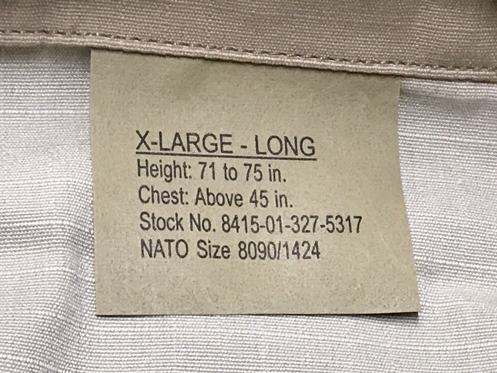 3 Color Desert BDU Combat Coat USGI 50/50 NYCO Ripstop X Large Long