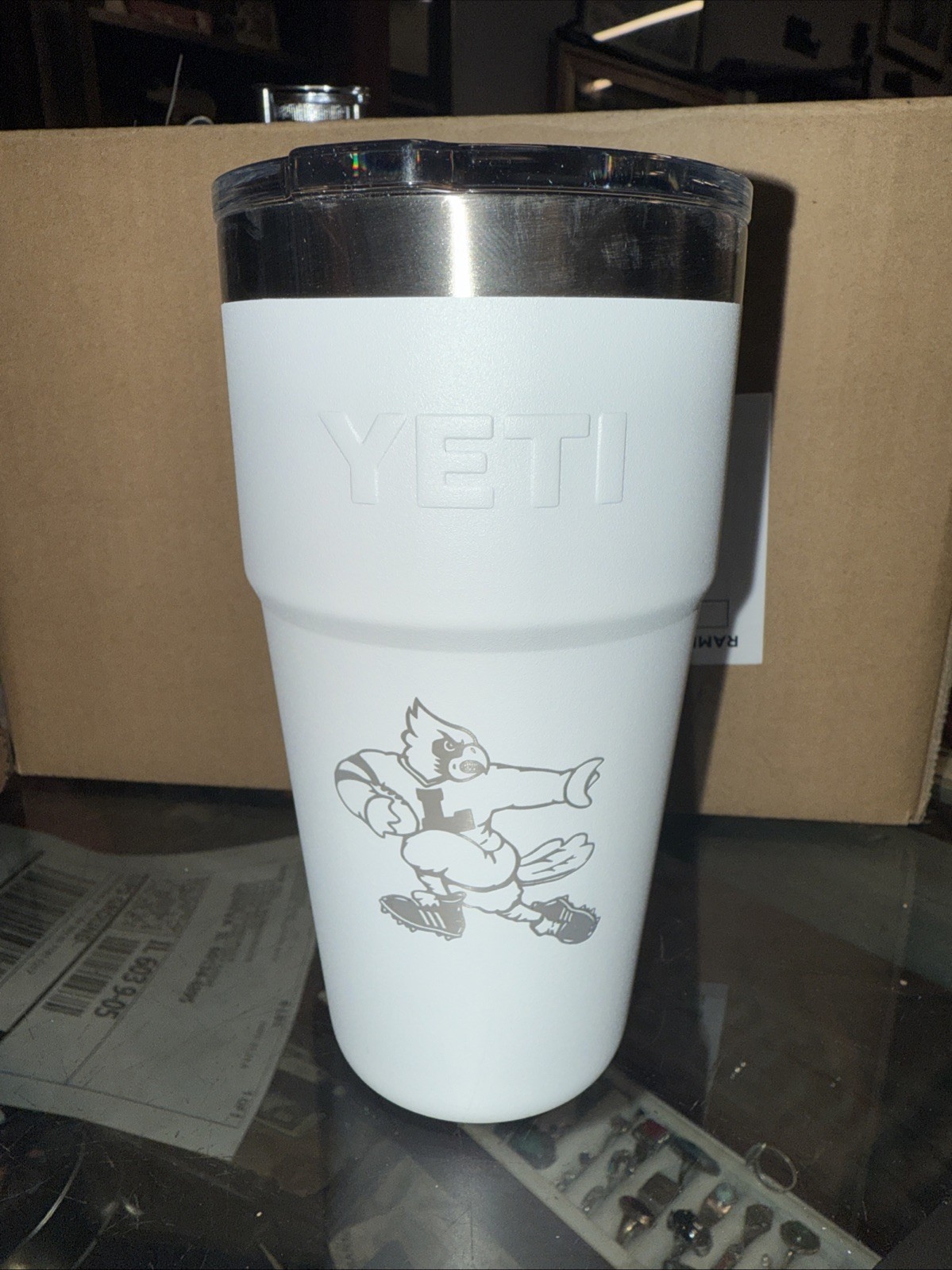 White Out Louisville Cardinals Football Yeti Insulated Cup Tumbler 2025