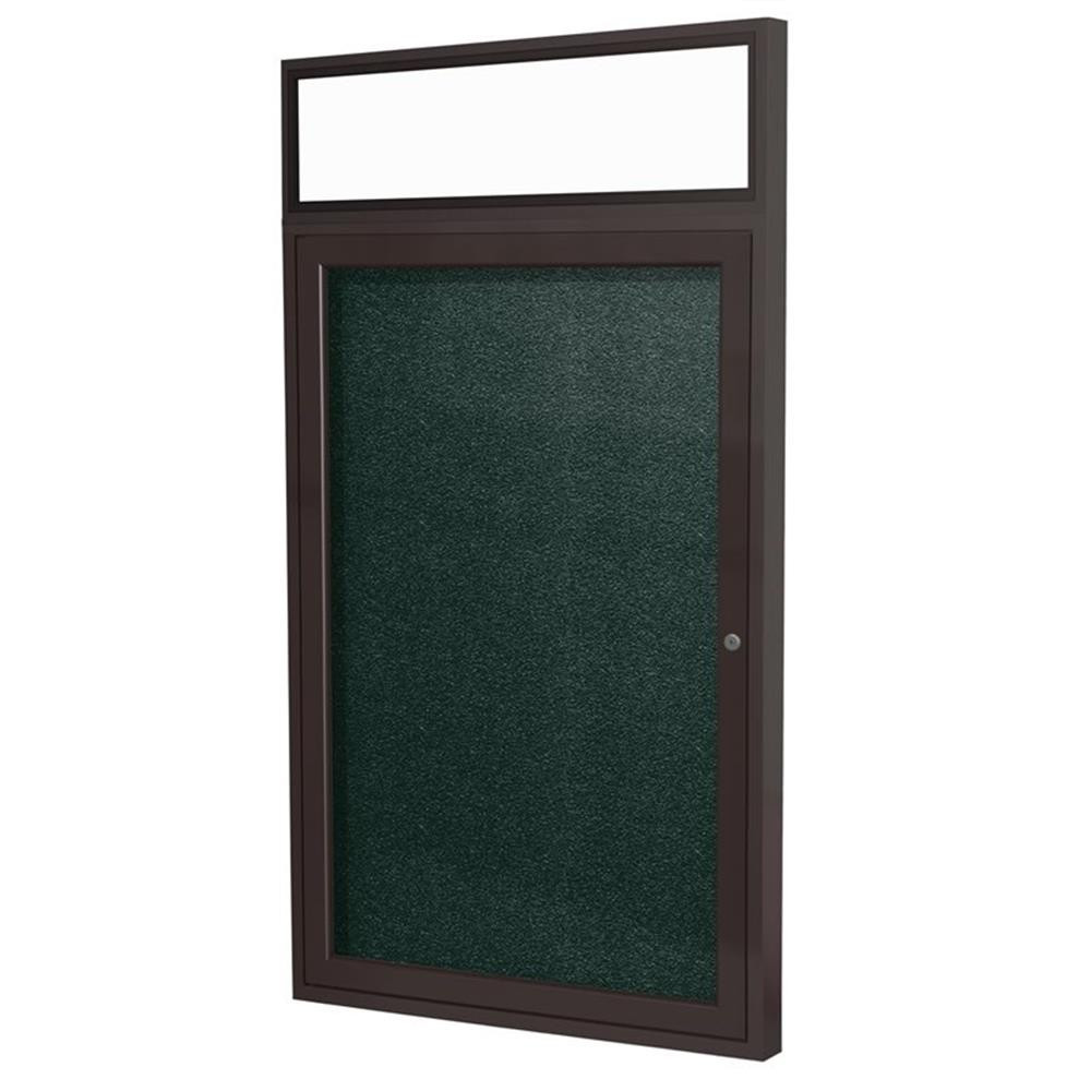 Ghent's Vinyl 36" x 30" 1 Door Enclosed Headliner Bulletin Board in Ebony Brown