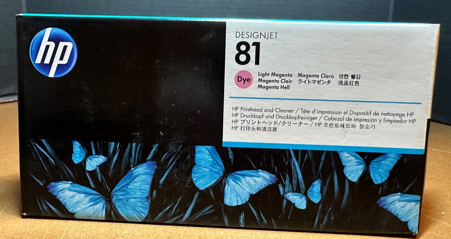 HP 81 light Magenta Genuine Printhead & Cleaner C4955A DesignJet sealed May 2015
