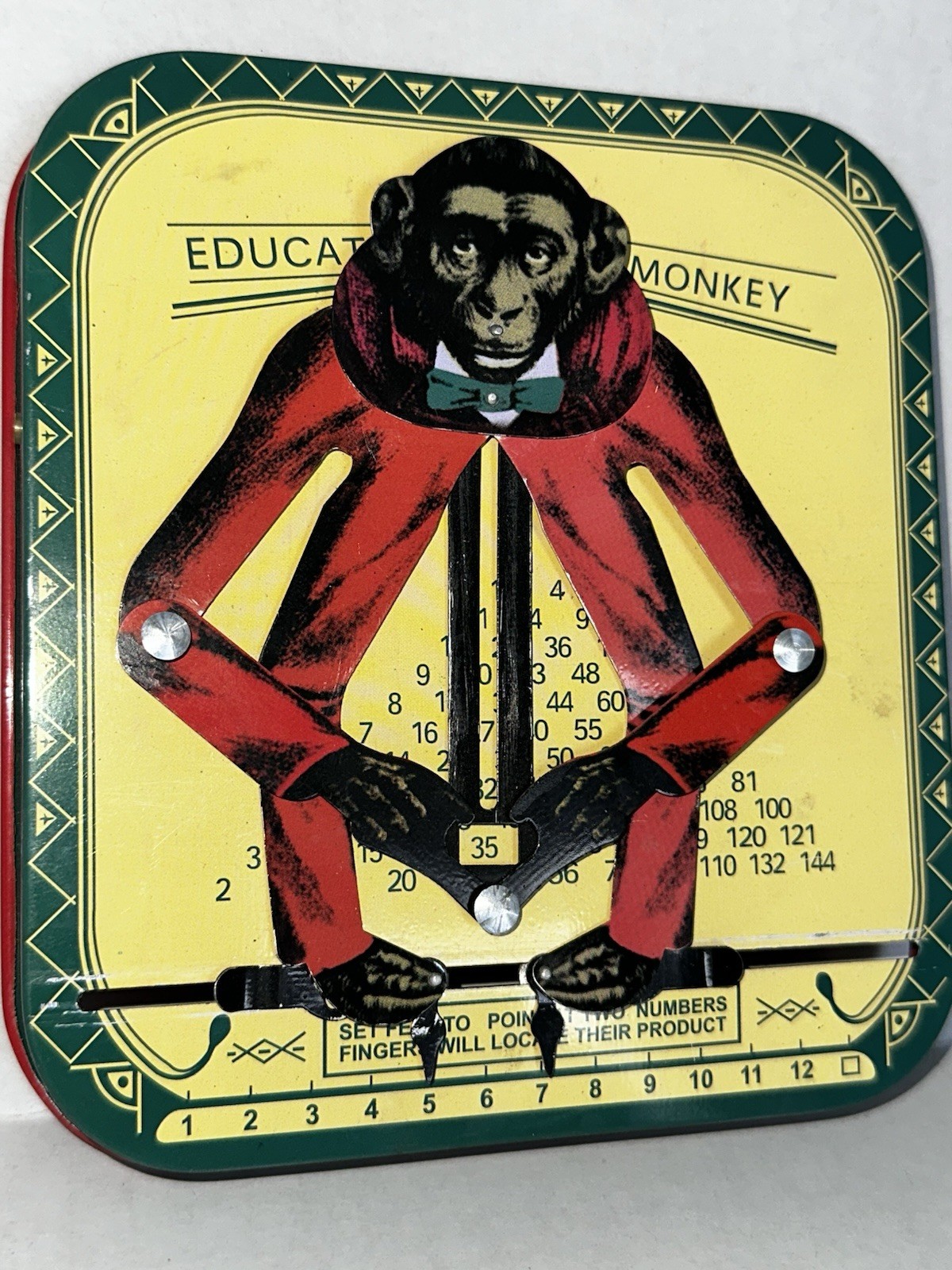 The Educated Monkey Tin Toy Math Calculator Calculating Teaching Vintage