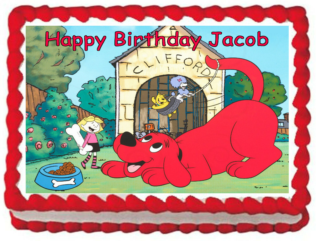 CLIFFORD the red dog Edible Cake topper image decoration
