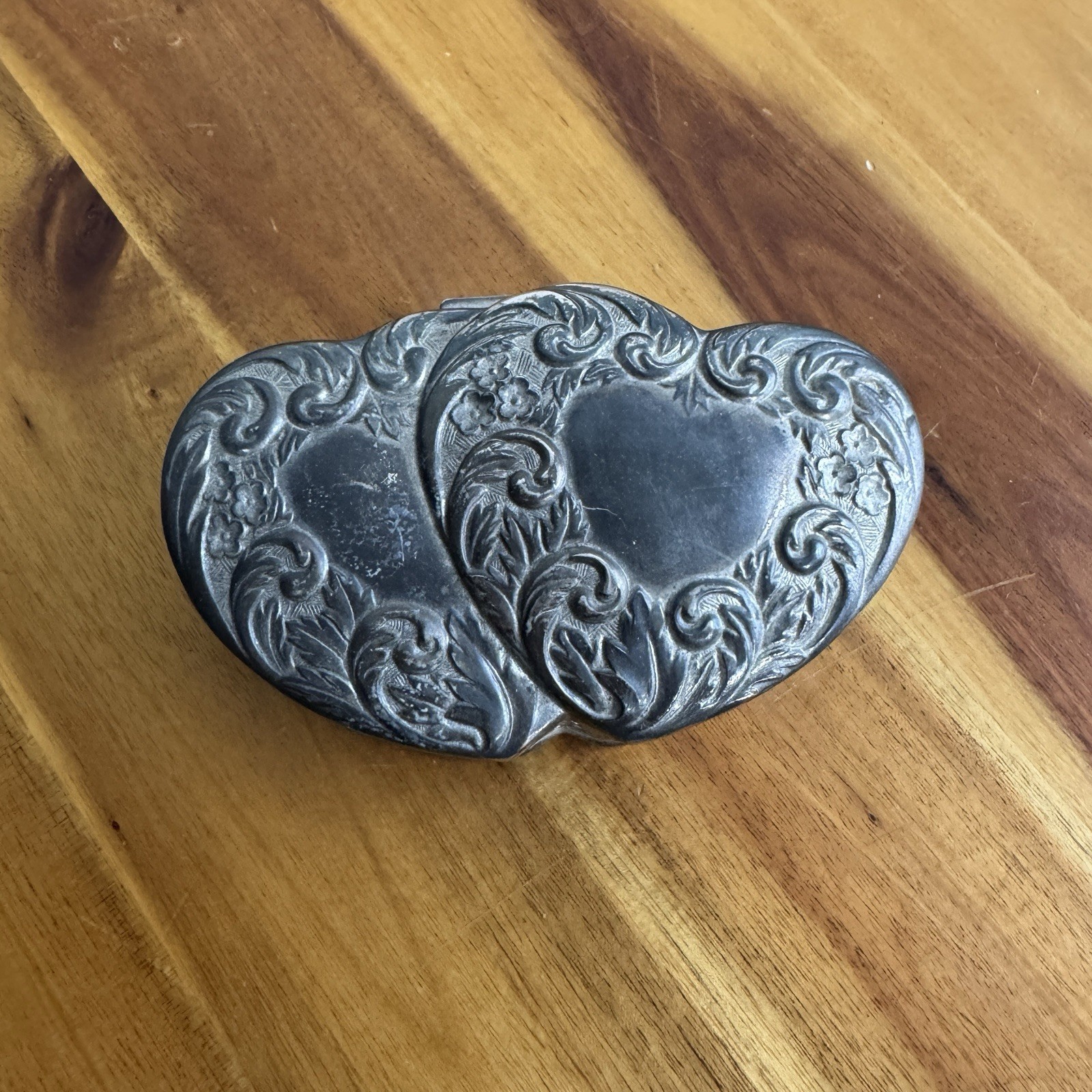 Vintage Godinger Silver Art Co LTD 2 Heart Silver Plate Trinket Jewelry Box Boho