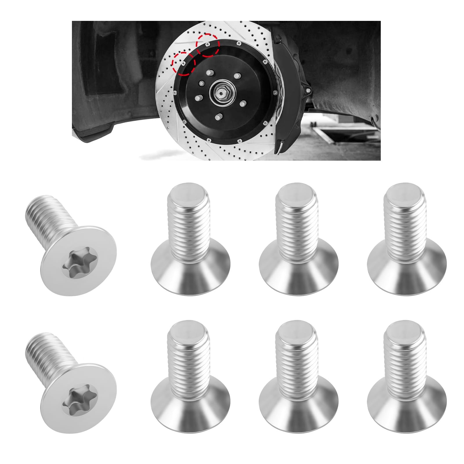 8PCS Brake Rotor Screws OEM#11609271,Brake Rotors Front 0.74×0.55×0.55 inch