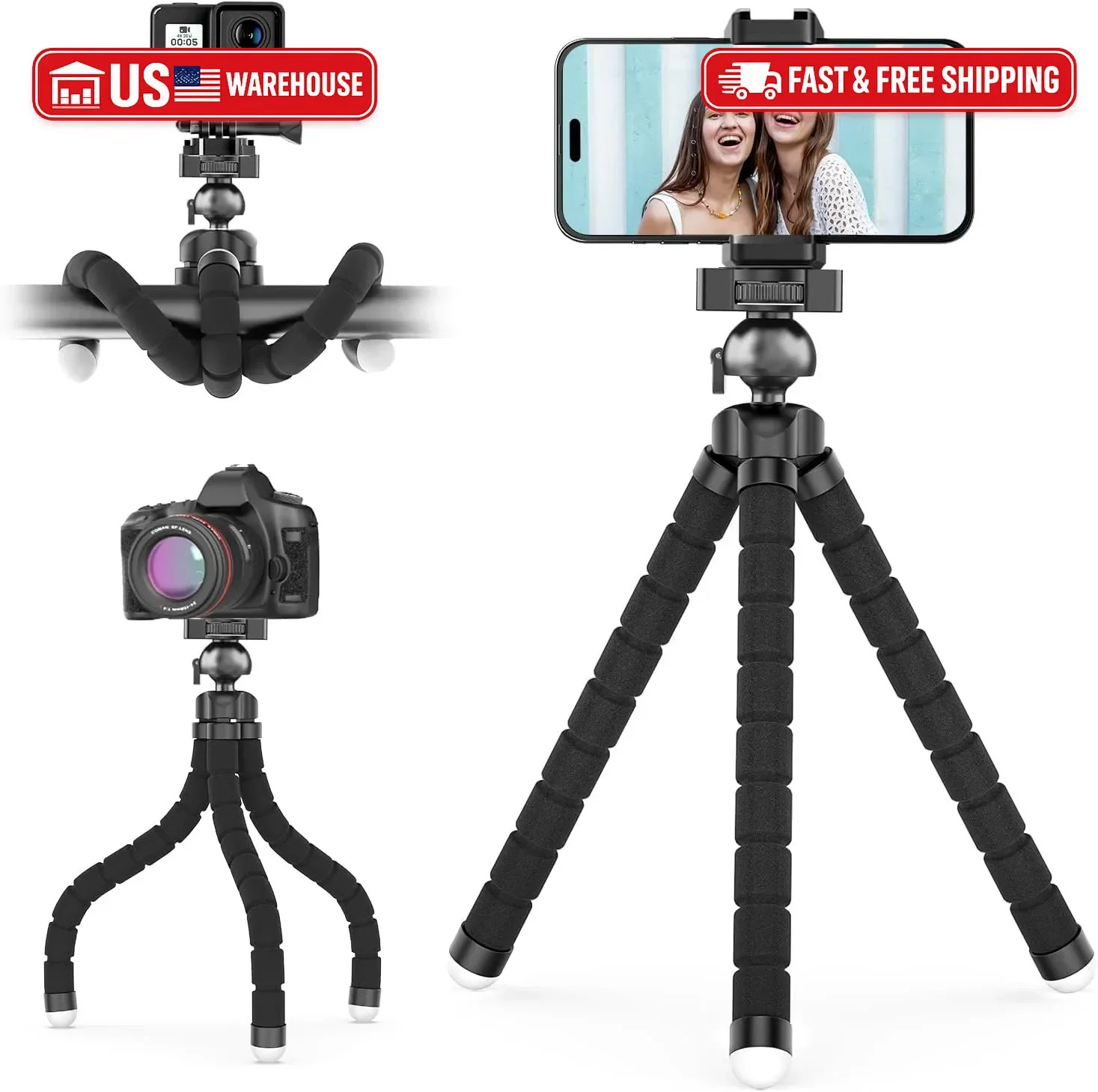 UBeesize Phone Tripod Pro S, Flexible Desk Stand with Wireless Remote, Mini Hold