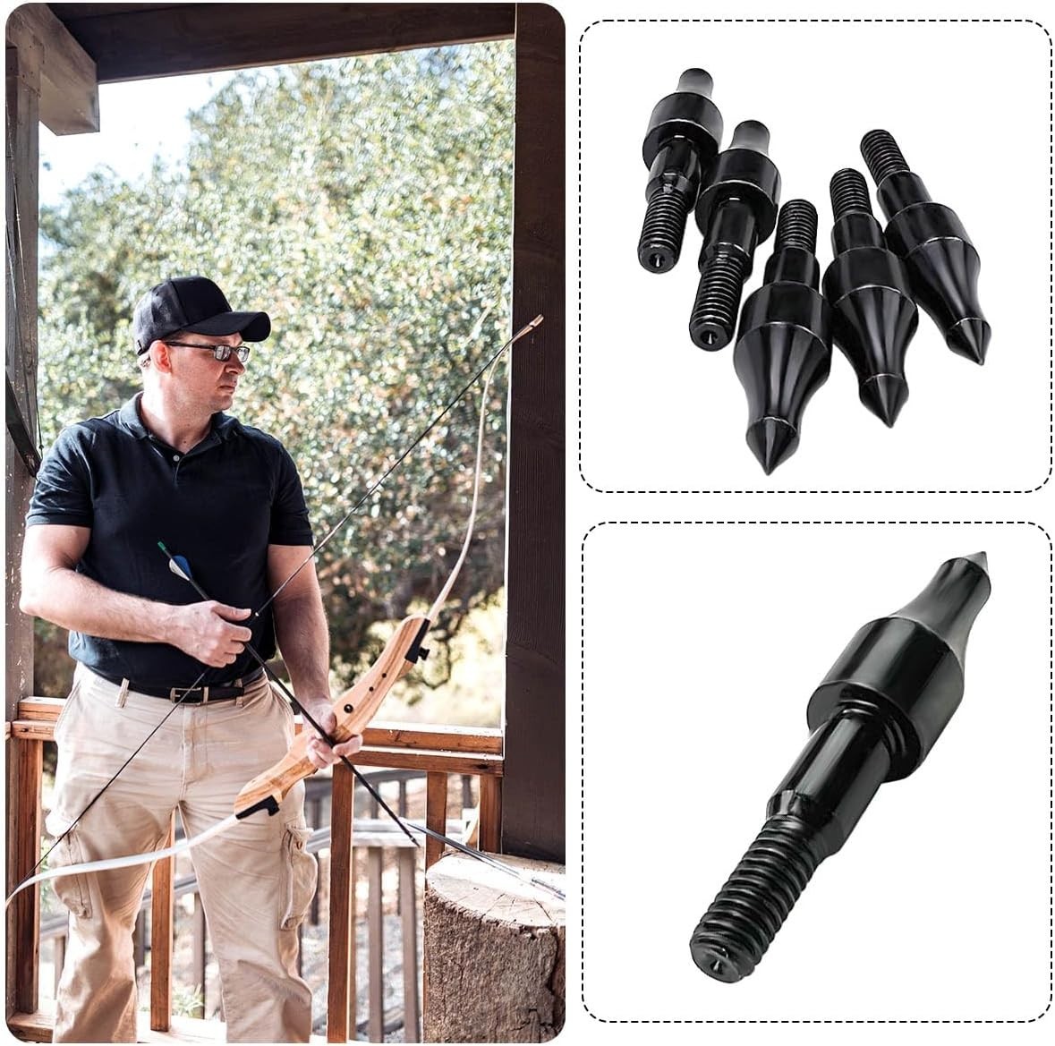 12pcs 100 Grain Field Points Target Practice Crossbow Arrow Points Arrow Tips