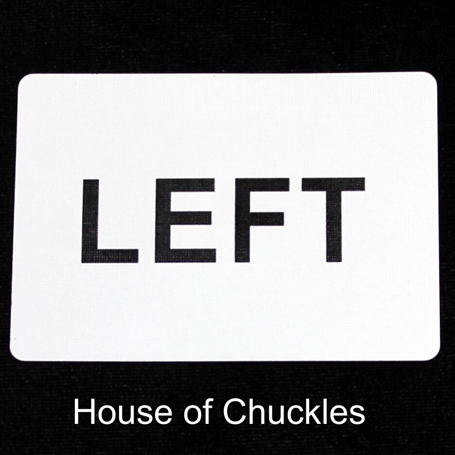 Left, Bicycle Printed Gaff Card, Red