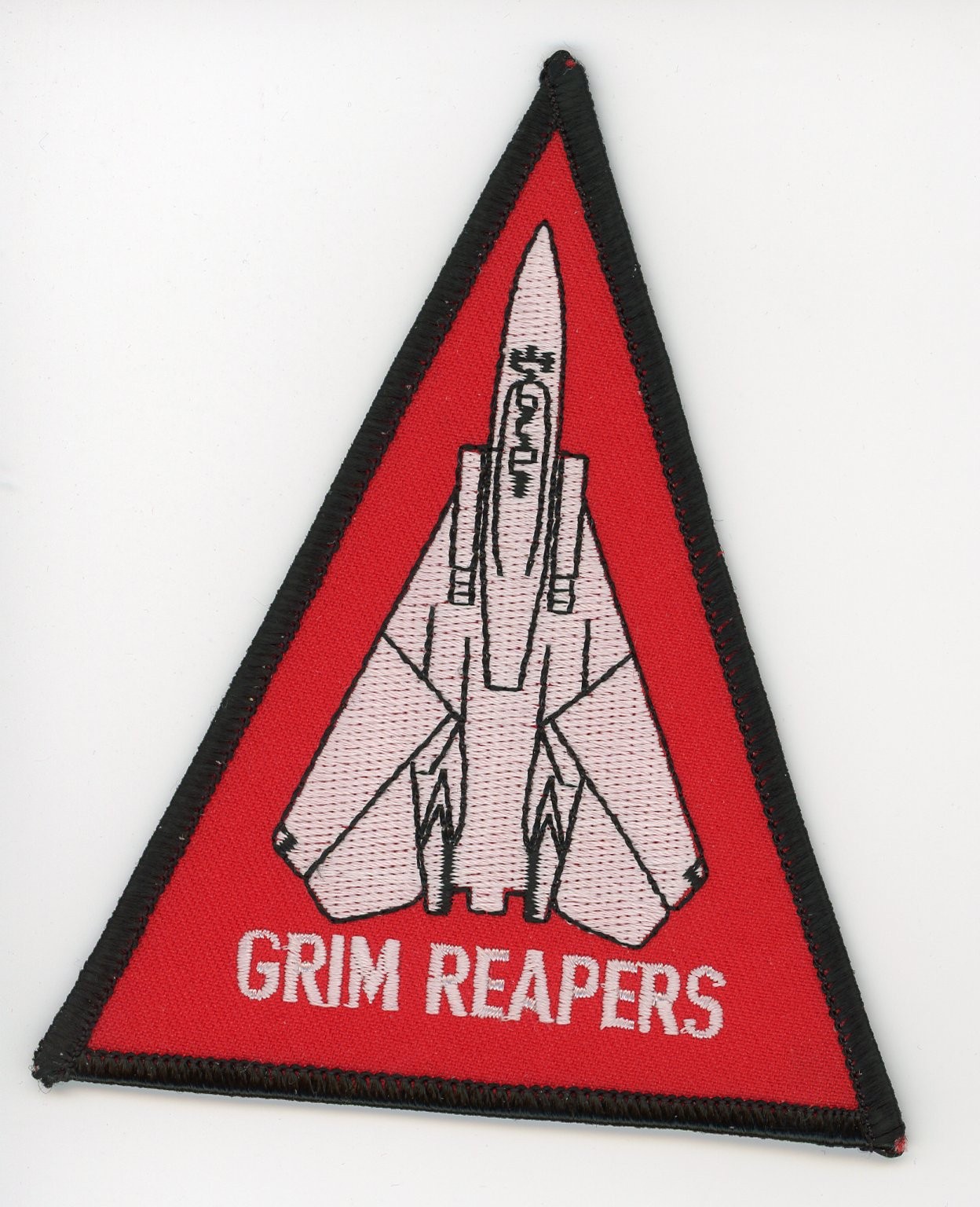 PATCH USN F-14 TOMCAT TRIANGLE VF-101 GRIM REAPERS RED  IRON ON PARCHE