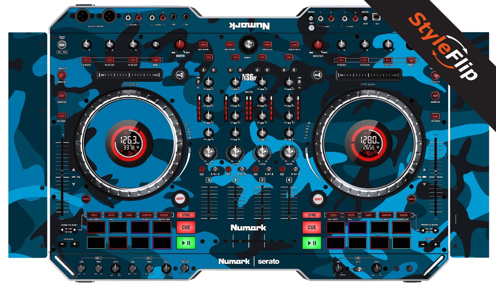 Numark NS62 Skin | Blue Camo | Protective Decal | StyleFlip Skins