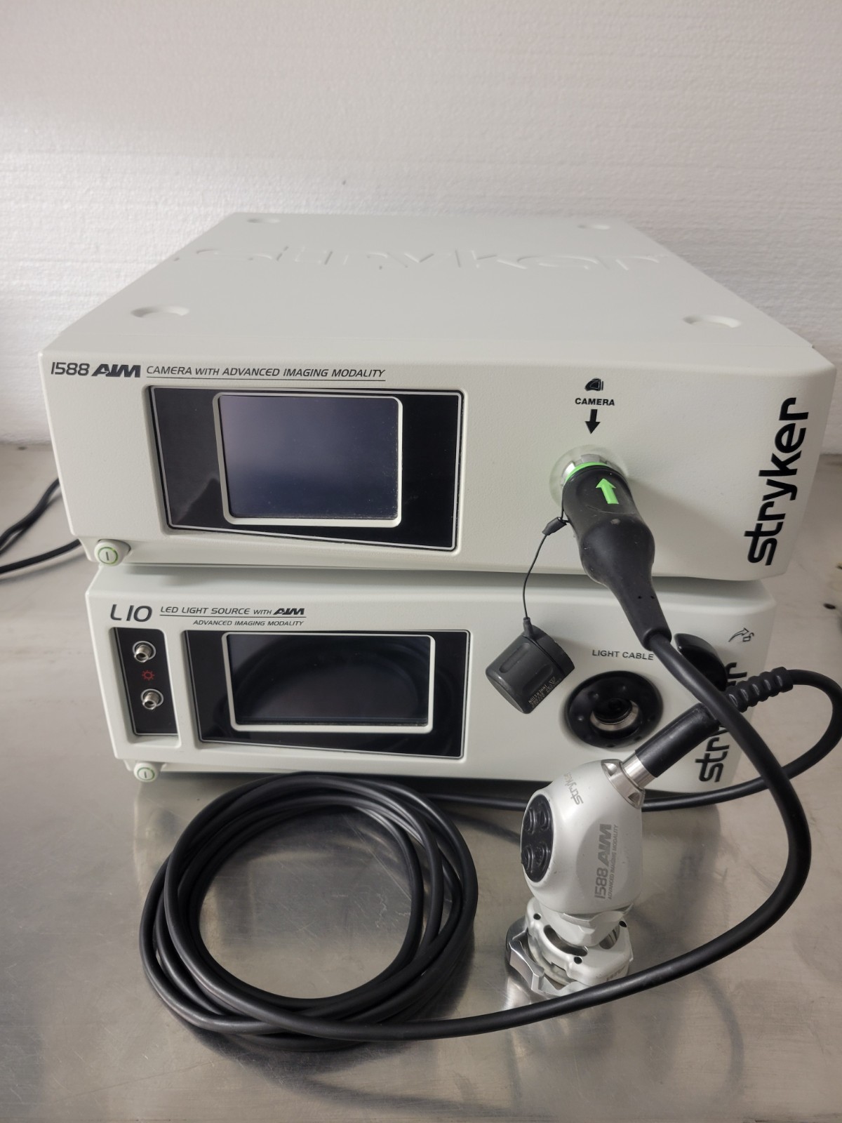 Stryker 1588 HD AIM Camera Control Unit, Camera Head, and L10 light source
